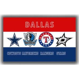 Dallas‎ Teams Flag Banner New 3x5 Ft Cowboys Rangers Mavs Stars Mancave Garage